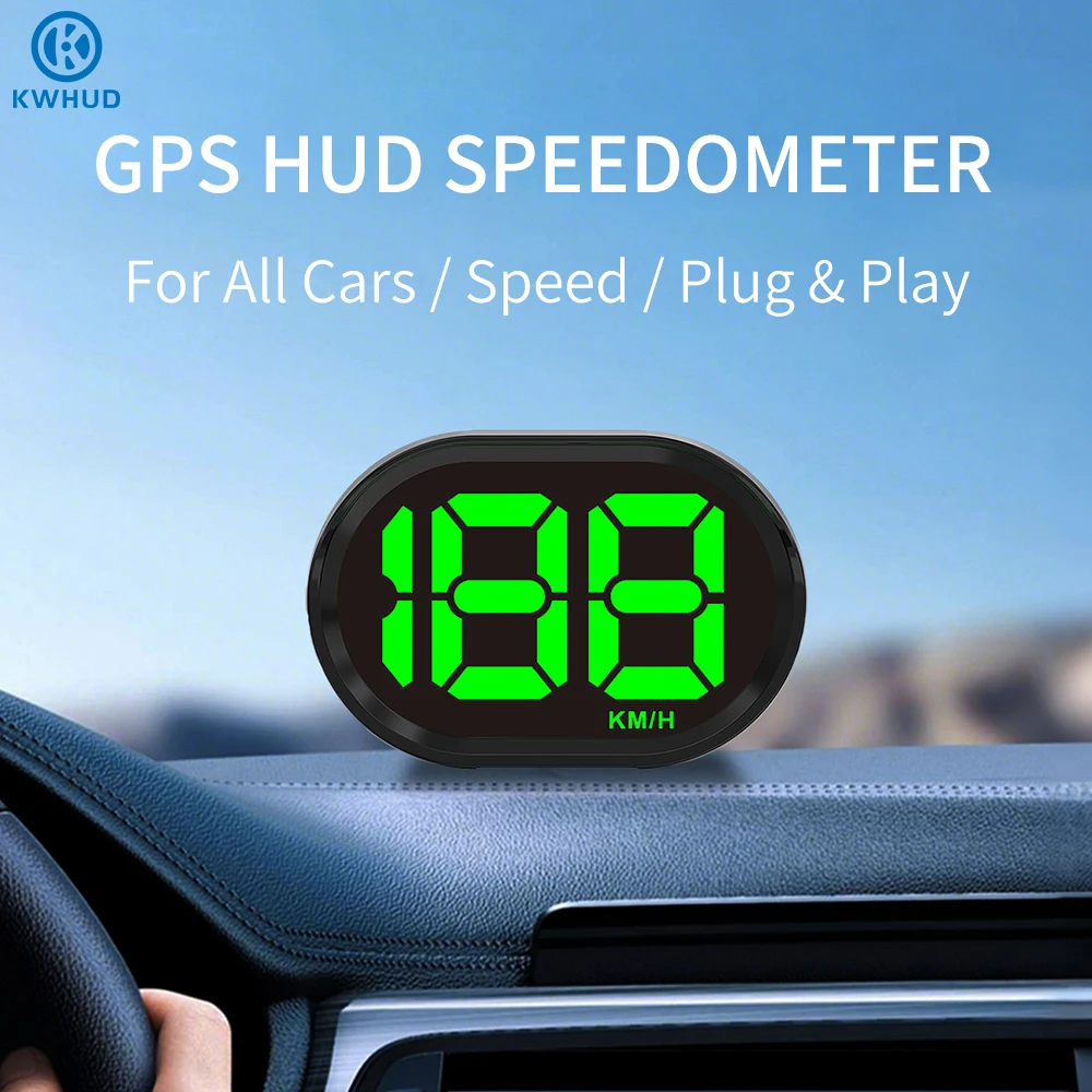 KWHUD velocímetro digital coche Hud GPS velocímetro Digital Head Up Display coche con Cable USB Plug to Play medidor de velocidad automático medidores dispositivos electrónicos de coche 1