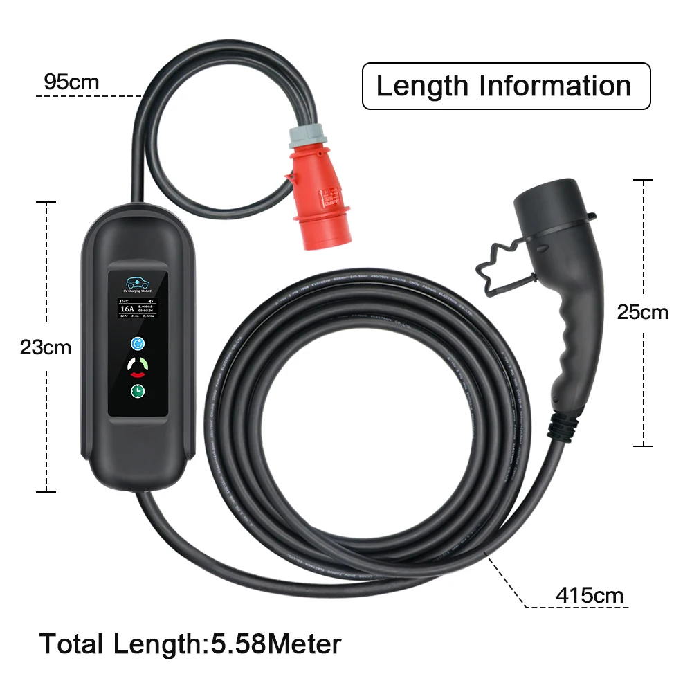 Type 2 Mobile EV Charging Cable, 11KW 16A 3 Phase Electric Vehicles Ch –  Smart LifePO4 Batterie & Heimspeicherung von Energie & Intelligentes  Ladegerät