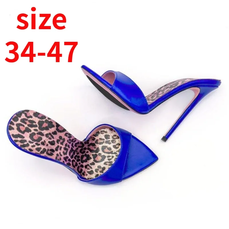 

Summer 2024 New Fashion Sexy Party Banquet Sandals for Women High Heel Designer Shoes Elegant Simple Slippers Big Size 43 44 45
