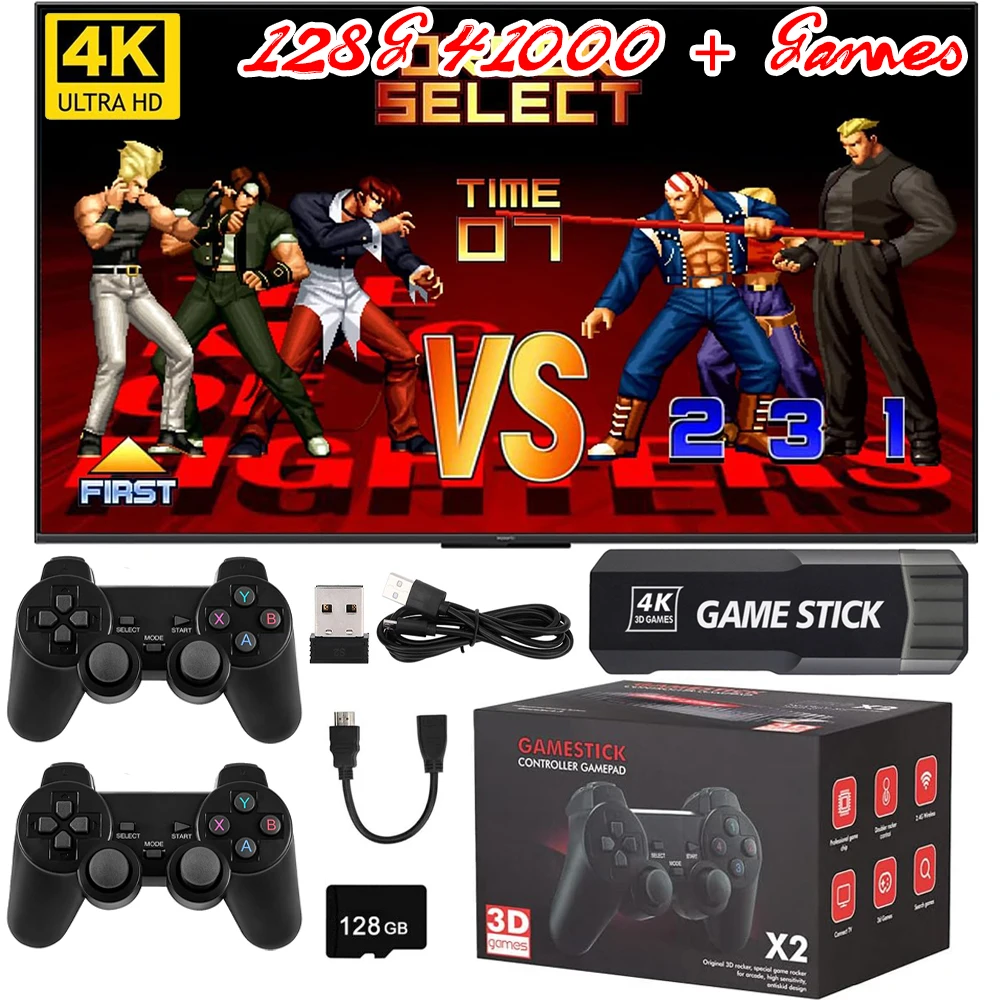 2025 X2 Plus Retro TV Game Console 3D HDMI Output Ultra Low Latency 2.4G Dual Handles Portable