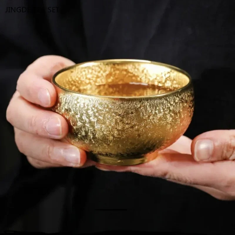 120ml High-grade Silver-plated Ceramic Tea Cup Handmade Zen Master Cup Custom Portable Beauty Teacup Chinese Tea Accessories