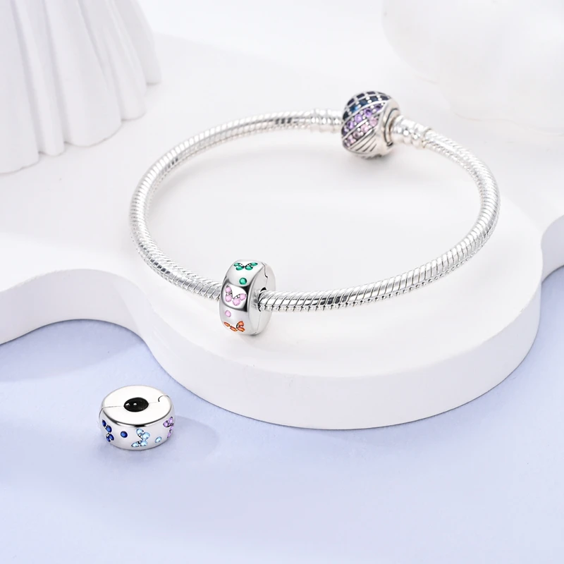 Passend für Original-Charms, Perlen aus 925er-Sterlingsilber, Clip-Charms, Zirkon-Silikon-Abstandsperlen für Armband, Frauen, DIY, Geschenk, Party – Detail 18