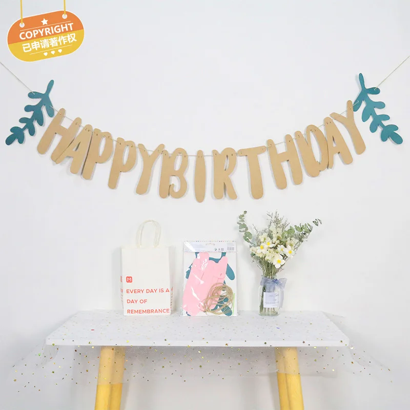 Birthday Banners Party Decorations Glitter Paper Garland Flags Baby Shower Photo Booth Hanging Supplies