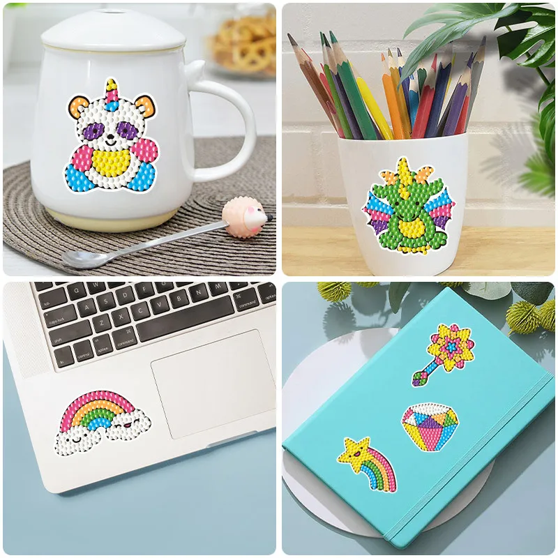 Diamond Sticker DIY Art Mosaic Painting Stickers Cute Cartoon Pattern For Kids Gift Rewards Home Decor