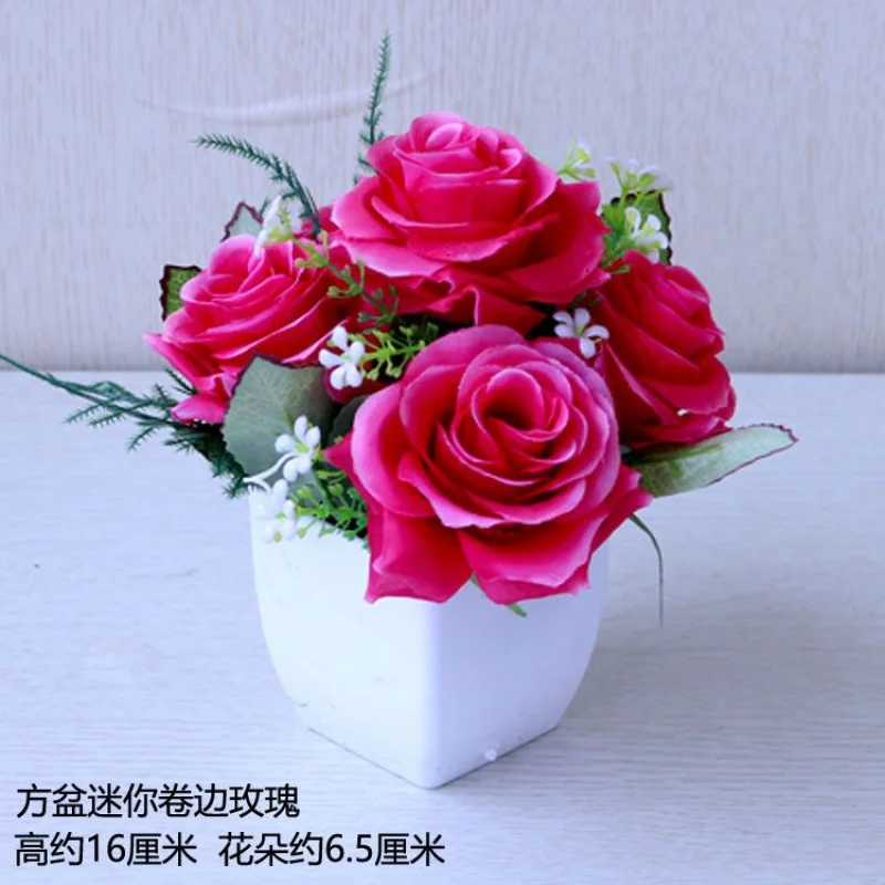 

Simulation Fake Flowers and Plants Living Room Coffee Table Table-Top Decorations Plastic Fake Flower Plants Small Pot Plant Set