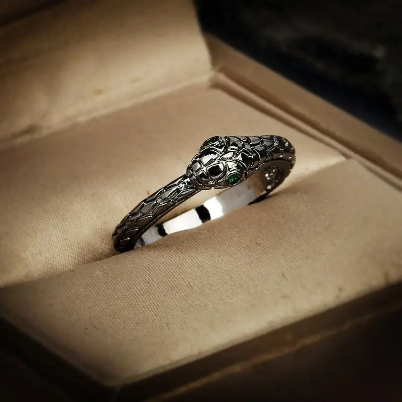 Men's Sterling Silver Snake Ring - Jewelry1000.com