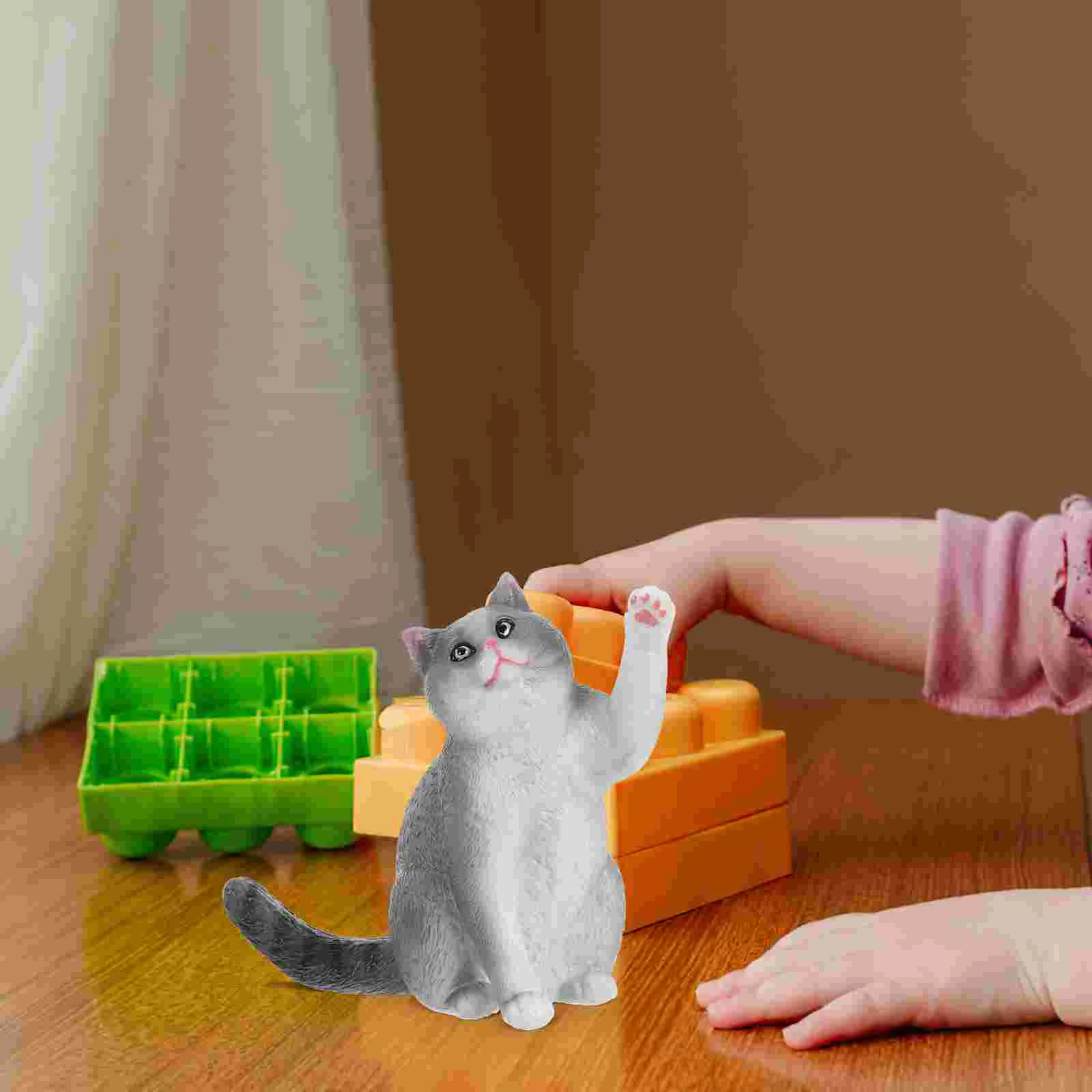 

Cat Sculpture Adorable British Shorthair Cat Figurine Desktop Cat Decoration