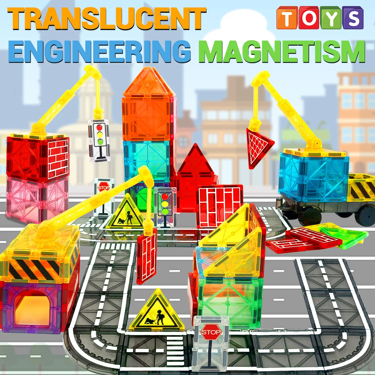 Magnetic building blocks magnetic assembly toy magnetic building blocks set car assembly toys magnetic Montessori educational game toys kids boys girls gifts