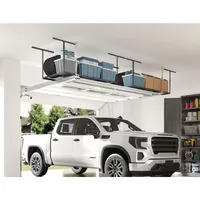 3x6 Overhead Garage Storage Adjustable Ceiling Rack 72" Length x 36" Width x 40" Height (Black) 2