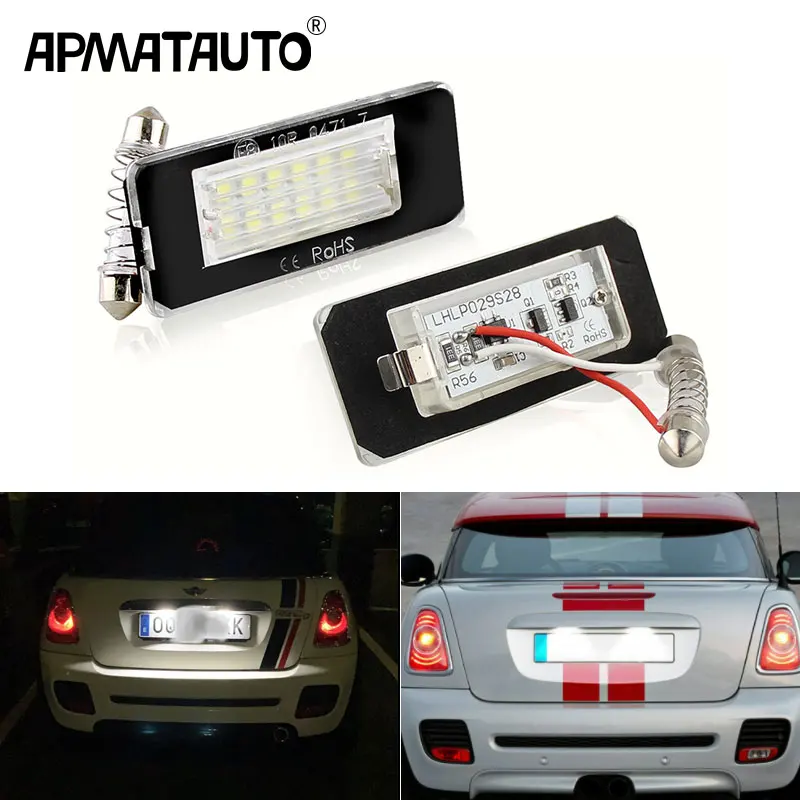 

2 шт., светодиодсветильник Лампы Canbus для номерного знака BMW Mini Cooper R56 2006-2012