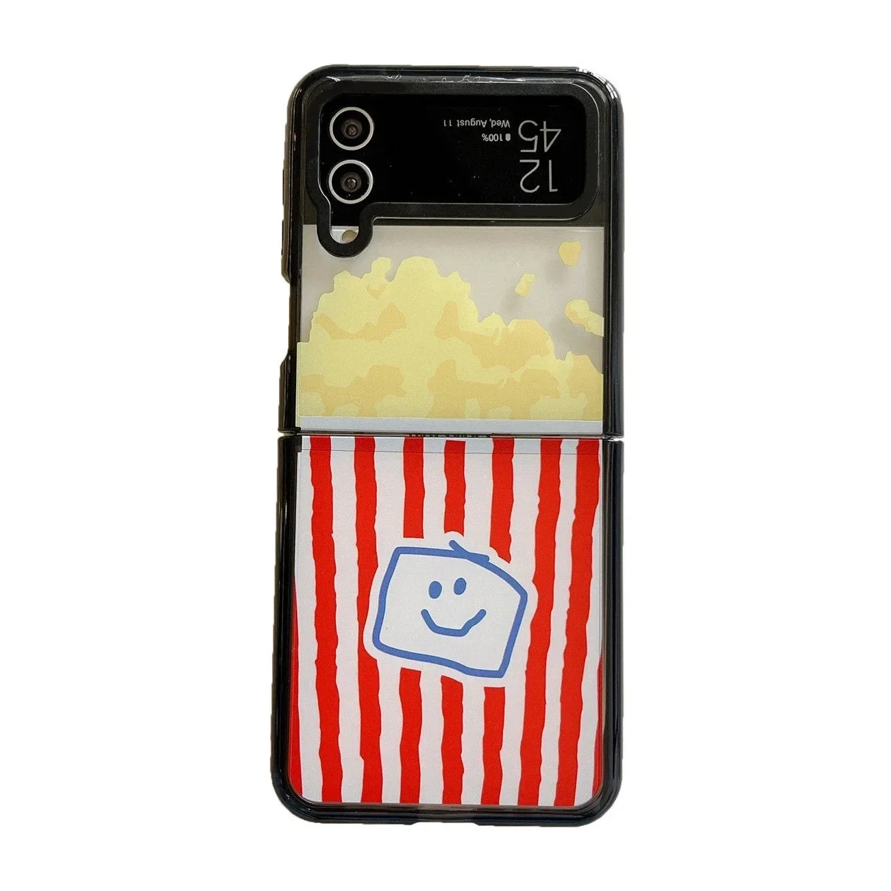 

Black Border Acrylic Popcorn Phone Case for Samsung Galaxy Z Flip 5 4 3 Back Cover for ZFlip3 ZFlip4 ZFlip5 Hard Case Shell