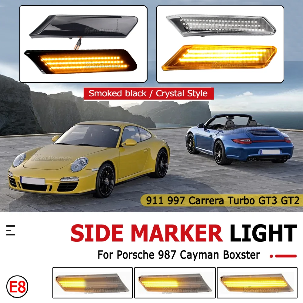 For Porsche 911 997 987 Cayman Boxster LED Amber Side Marker