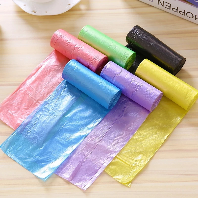 Mixed Color Thicken Disposable Garbage Bags 300PCS Kitchen Storage Trash Can Liner Bags Protect Privacy Plastic Waste Bag