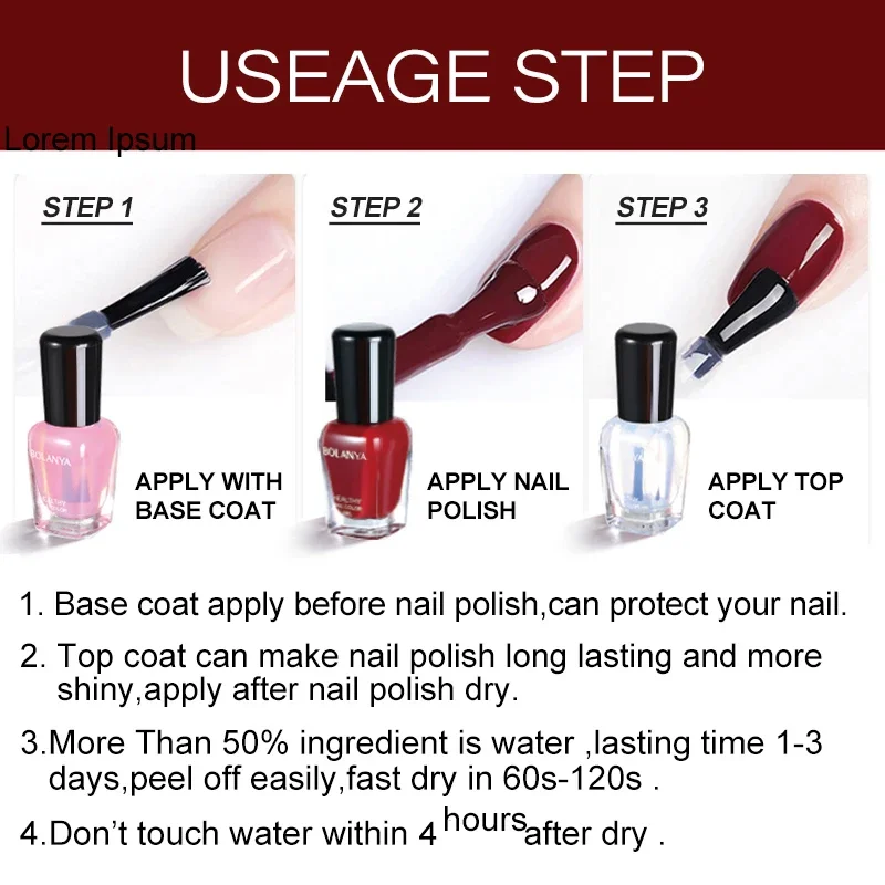 Water Based Vegan Non-toxic Glossy Top Coat for Halal Nail Polish nail top coat
