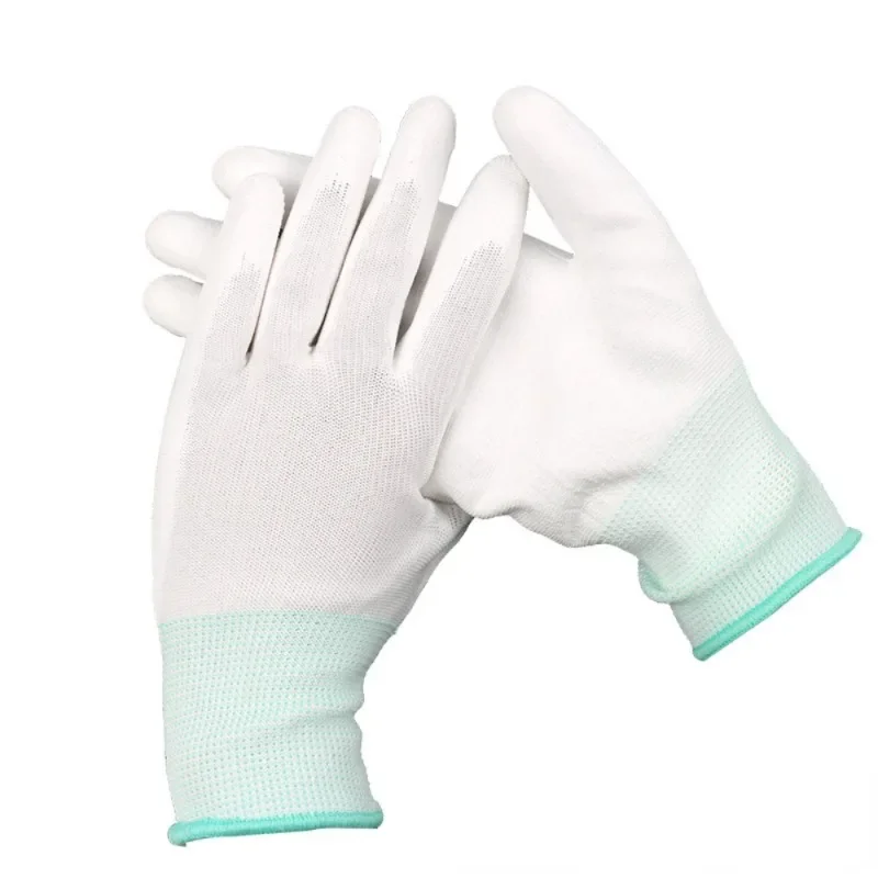 Anti Static ESD Safe Universal White Gardening Gloves Electronic Working Antiskid for Jewelry Finger Protective 3