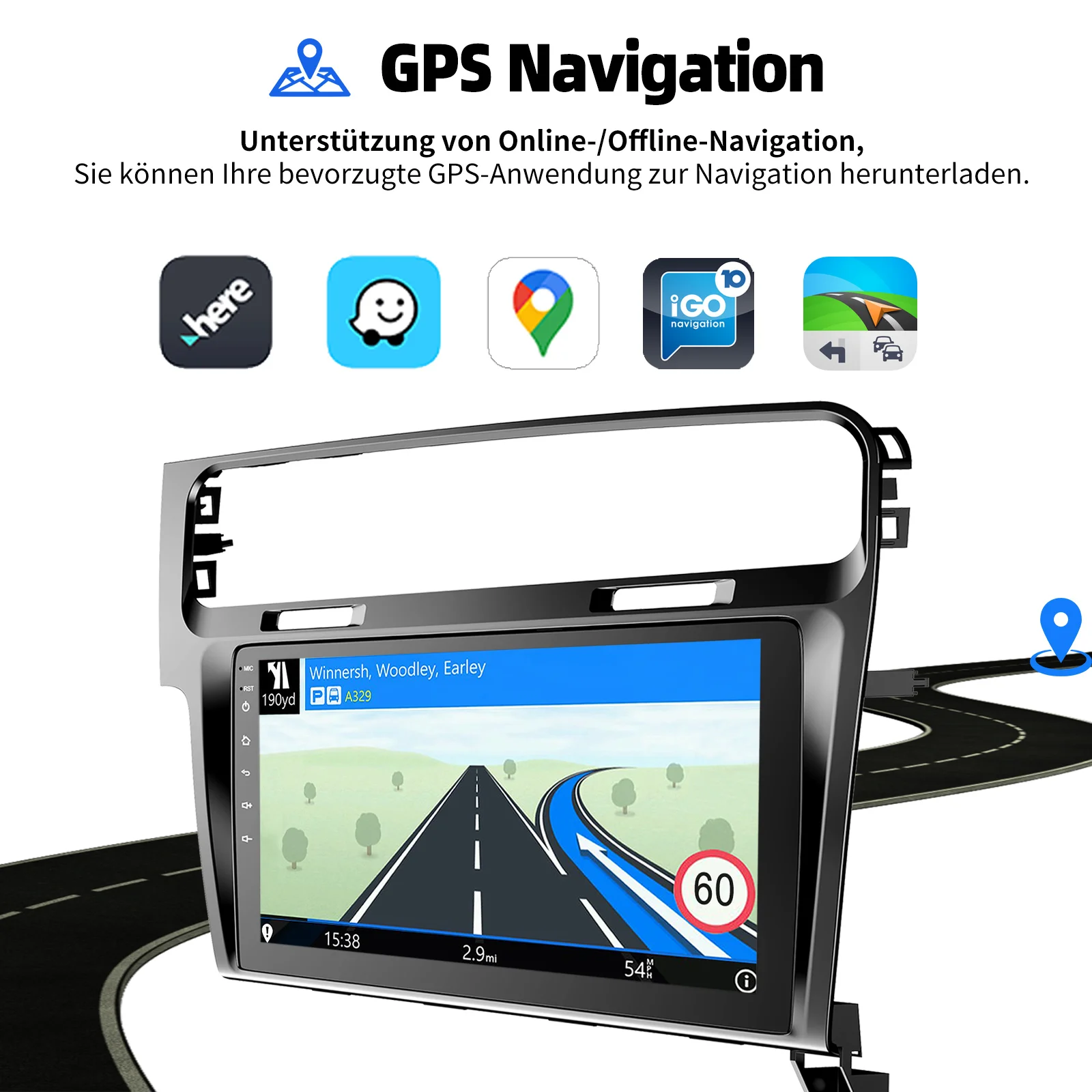 ESSGOO 10" Android 14 4 Core Car Stereo Radio GPS Navi For Volkswagen VW Golf 7 MK7 VII 2013-2017 Carplay Car WIFI USB BT FM RDS