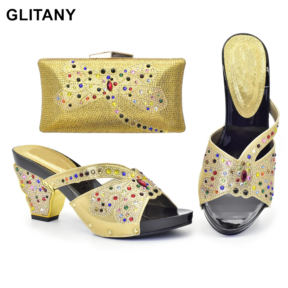 

Новейшие африканские туфли золотого цвета и подходящие сумки, итальянская женская обувь и сумка в комплекте, высокое качество, нигерийский стиль