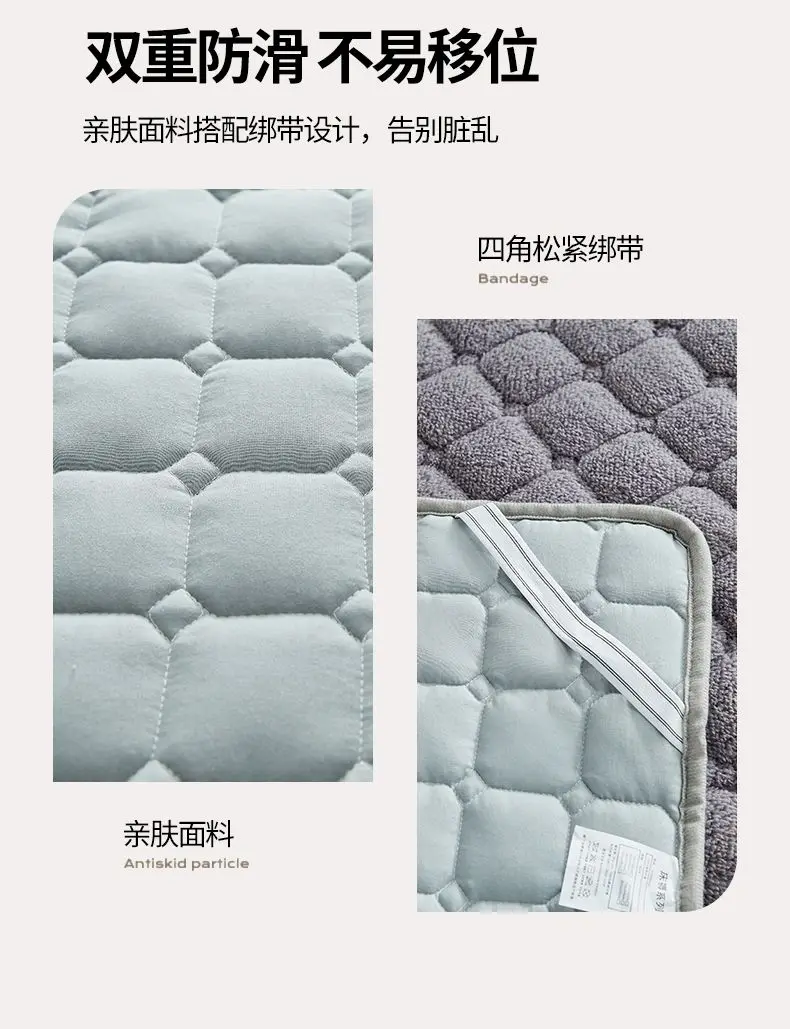 Description Picture 5 of itemSoft Cotton Mattress Base Mattress Winter Plush and Breathable Thickened Bedspread Foldable King Queen Size Home Decoration 1pc