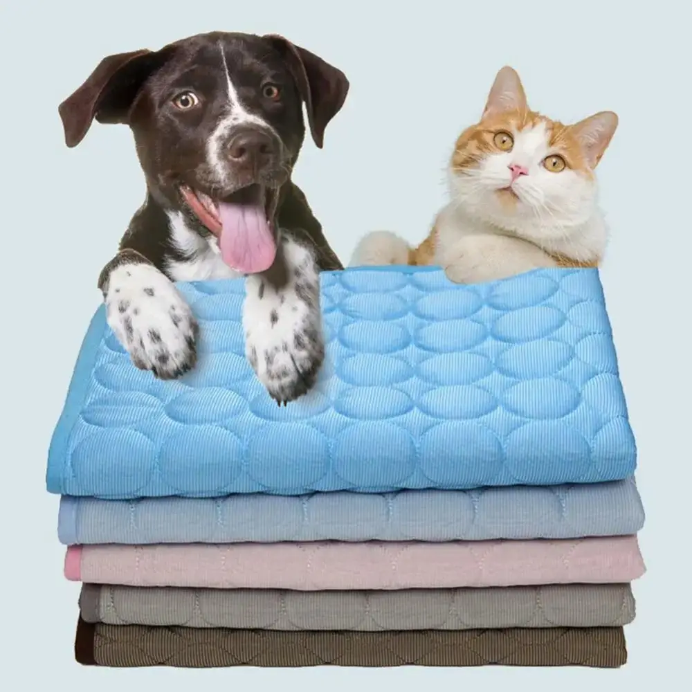 Pet Cooling Mat For Dogs Ice Silk Breathable Washable Dog Bed_voghion.com