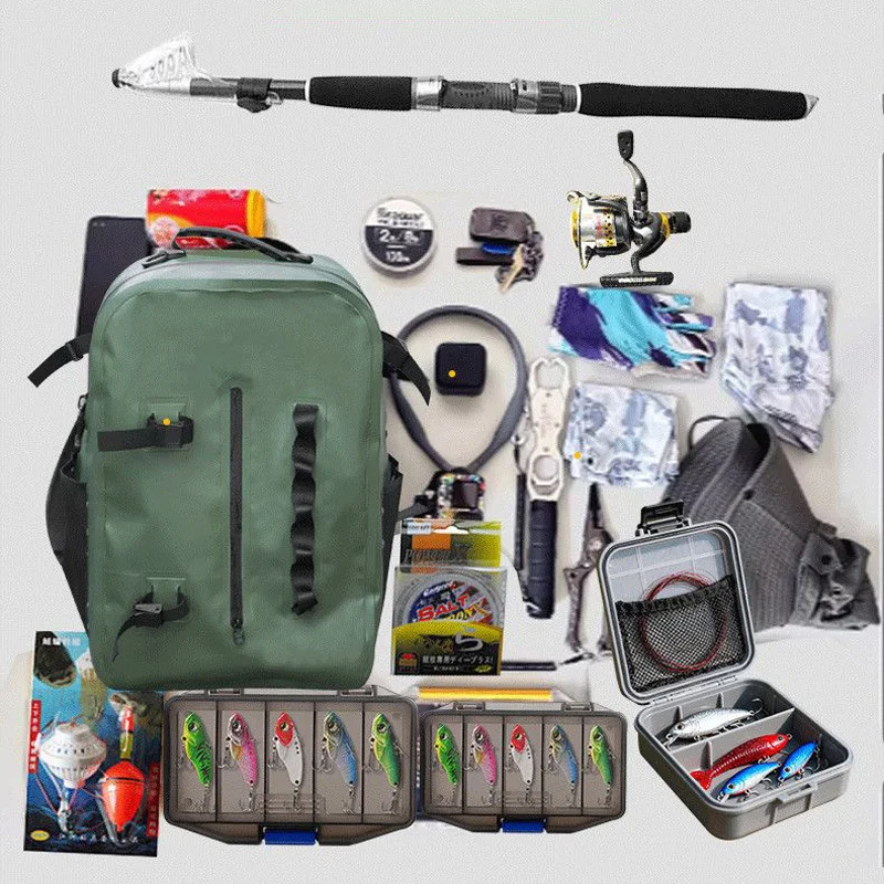 Sac à dos pêche multifonction français - Rangement leurres équipement sport outdoor