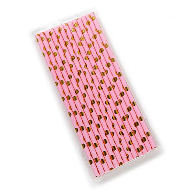 25pcs Pink Straws
