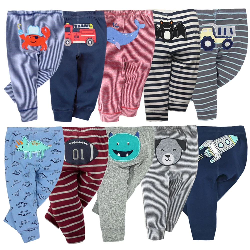 Baby Boy PP Trousers Cartoon Soft Infant Pants 3Pieces Newborn Baby Print Girl Leggings Four Seasons Cotton Pants 0-3Y
