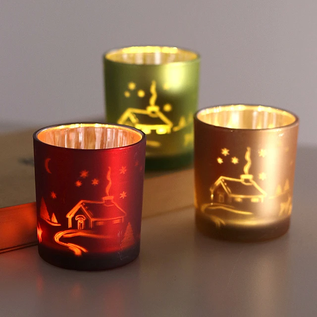 Candle Glass Empty Cup Multi-color Electroplated Candlestick Candle Cup  Home Tabletop Aromatherapy Christmas Decor Candle Cup - AliExpress