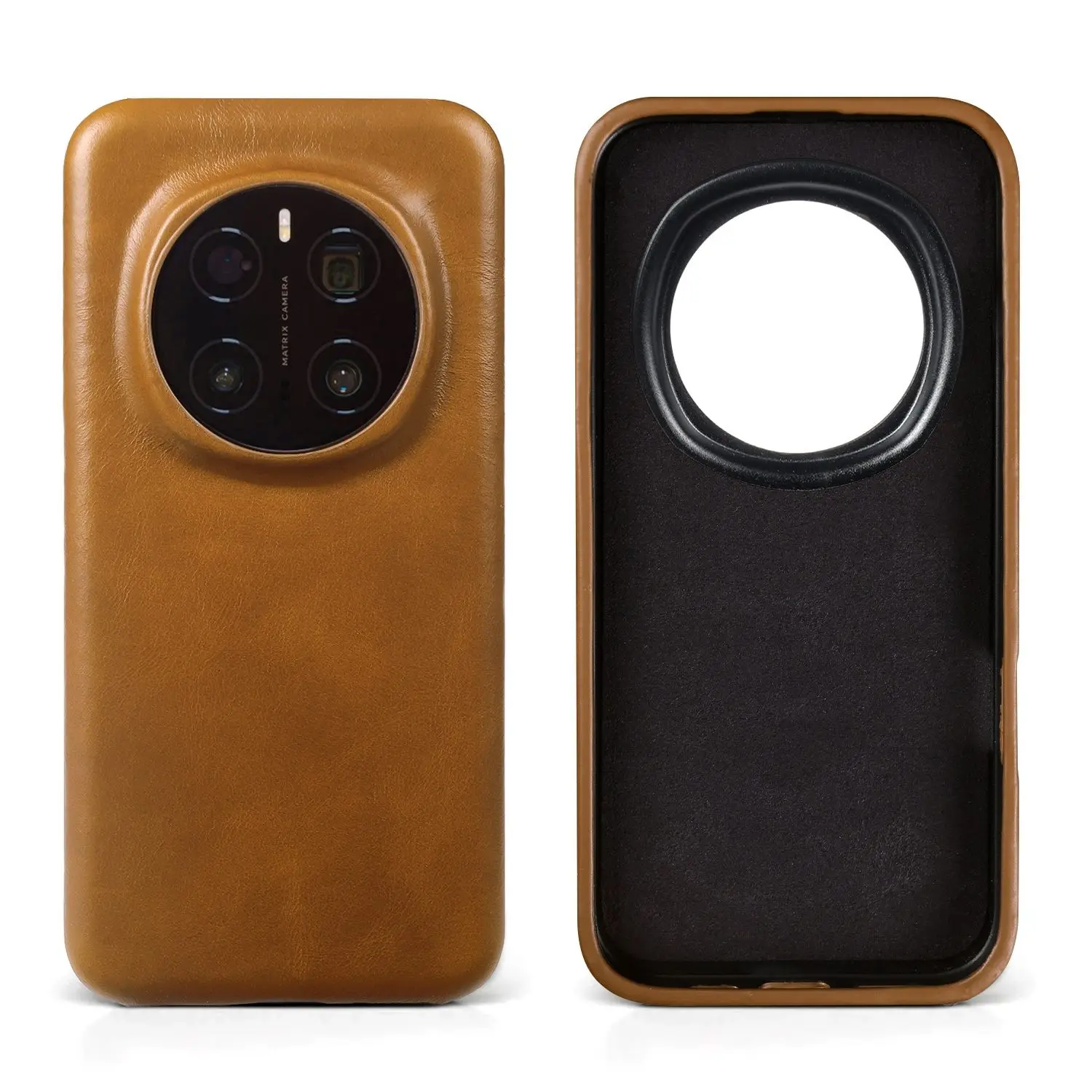 Retro Vintage Crazy House Pattern Genuine Leather Full-Wrap Back Cover Case - Aesthetic Design