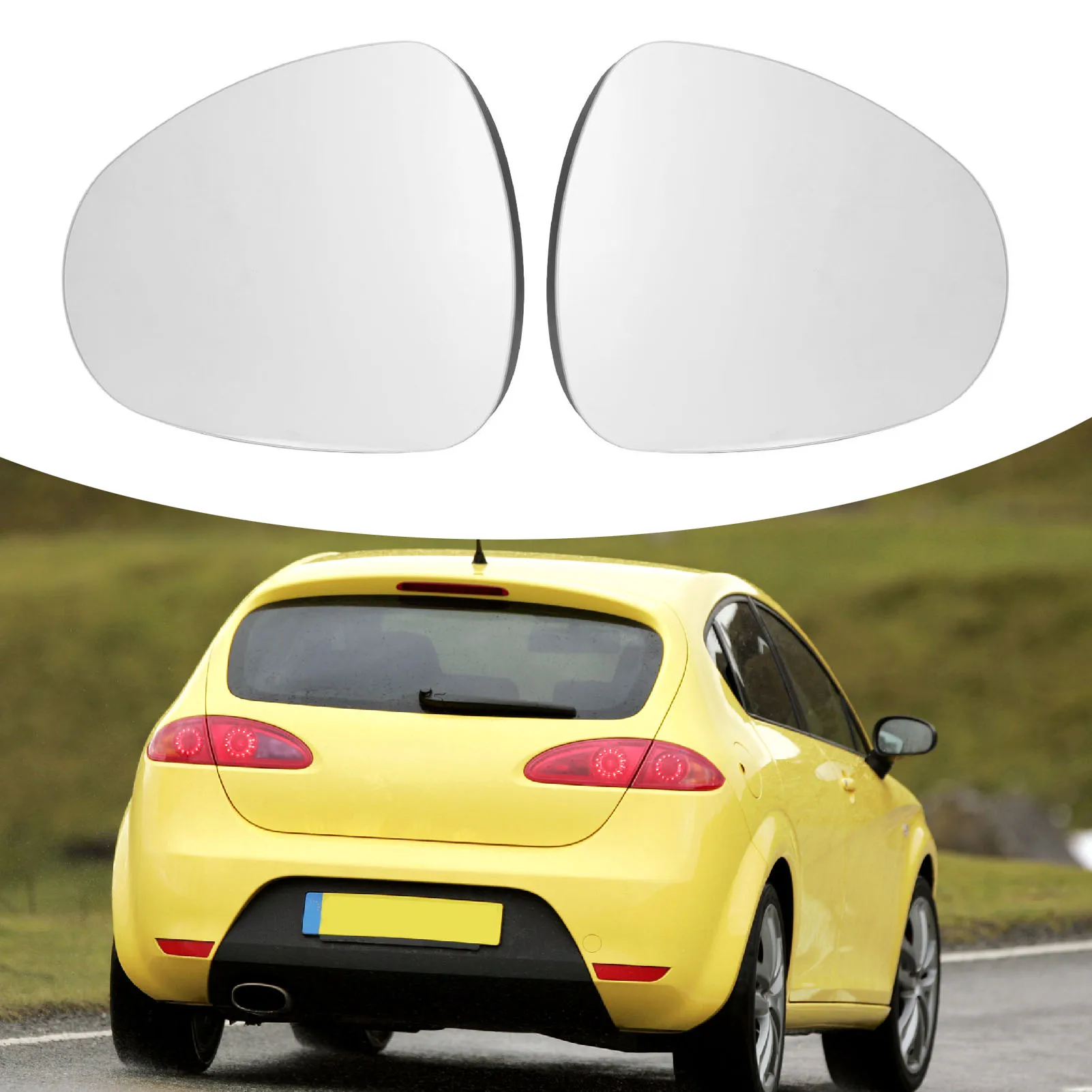 1 Pair of Side Mirror Glass Heated Rearview Mirror Glass 6J0857521 