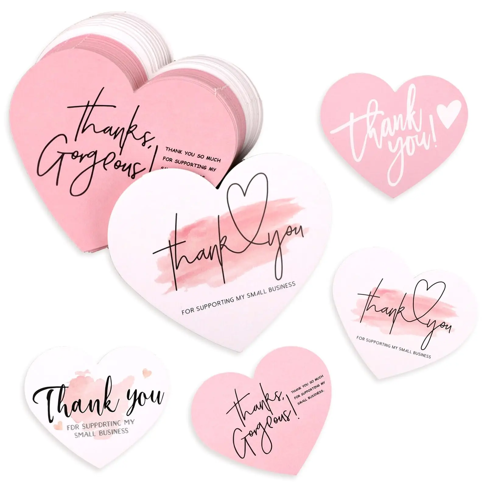 Thank You Cards Thank You Tags Gift Greeting Card Set 50/100PCS Support Small Business