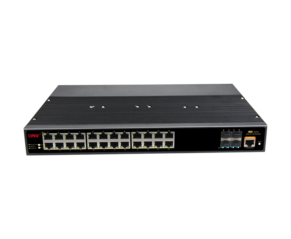 

28 port industrial ethernet switch 10G managed industrial network switch with 4 SFP 10G uplink