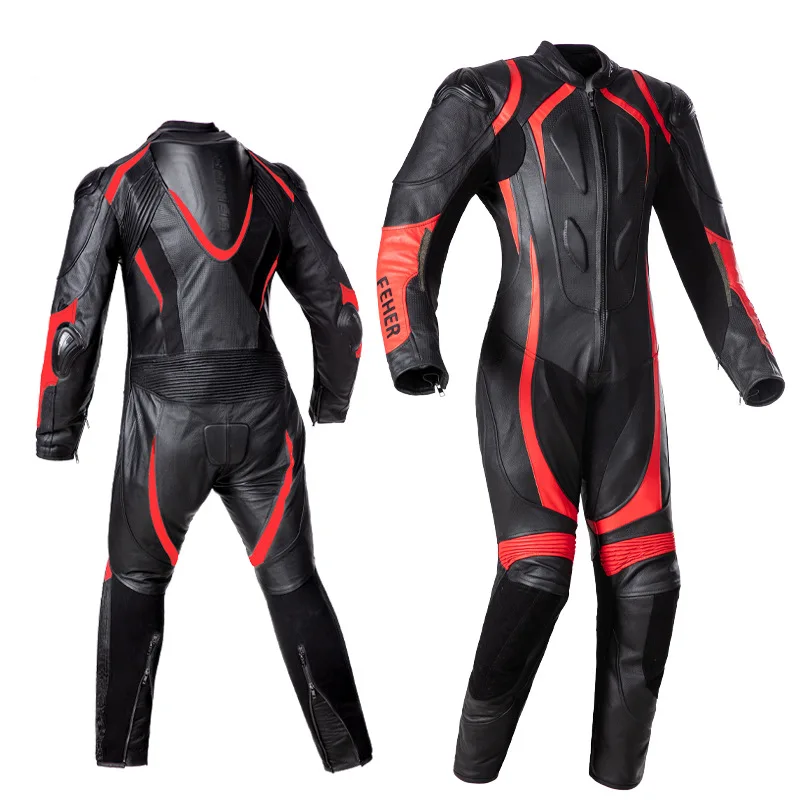Motorcycle Protective Leather Jacket Wear Resistant Cowhide Motorcycle Riding Windproof Motocross Clothing Knight Set