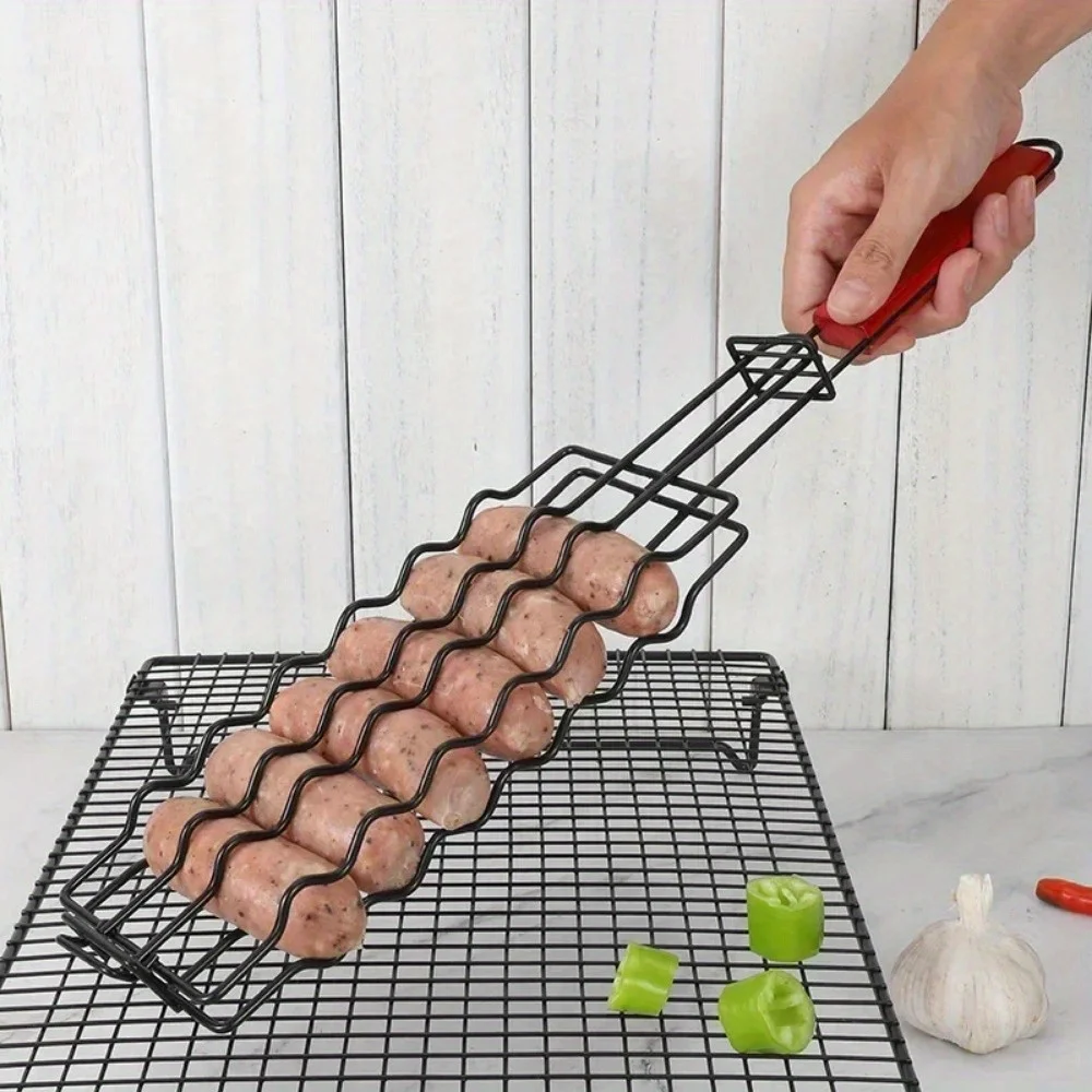 1PC Stainless Steel Grill Basket for Hot Dog Vegetable Kabob 3