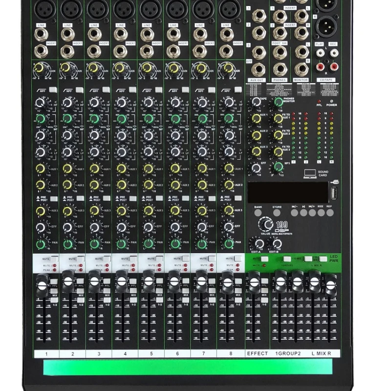 Studio audio mixer effect send to AUX with individual volume knob