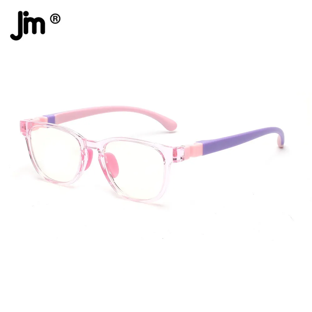Blue Light Blocking Glasses JM Square Children Anti Blue Light Blocking TR90 Detachable Legs Computer Gmaing