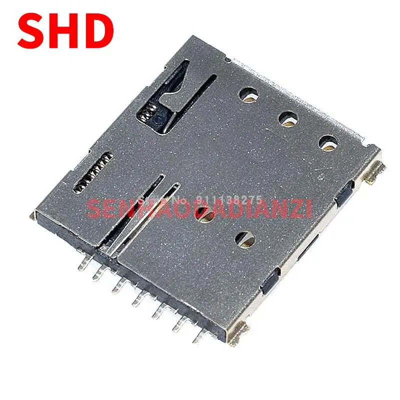 10 Pz 7P Micro Sim Card Connettore 7Pin Micro Sim Socket Holder 1.35H Self Push Con Interruttore Push Mobile Card Holder Self Bomb Nuovo