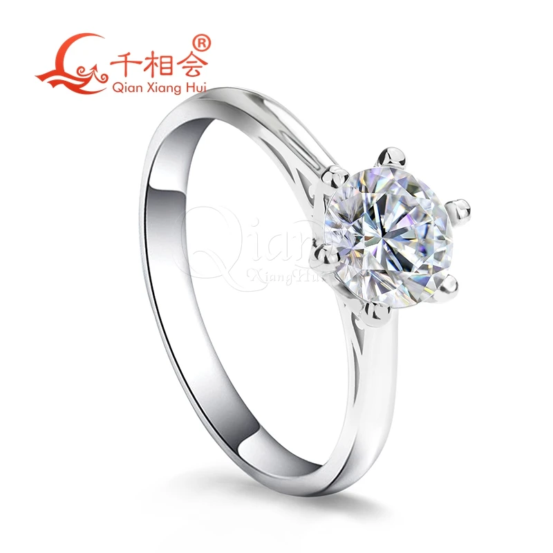 

18k 14k white gold Classic HPHT ring IGI certify 1ct D white color VS1 clarity 3EX round lab grown diamond women wedding