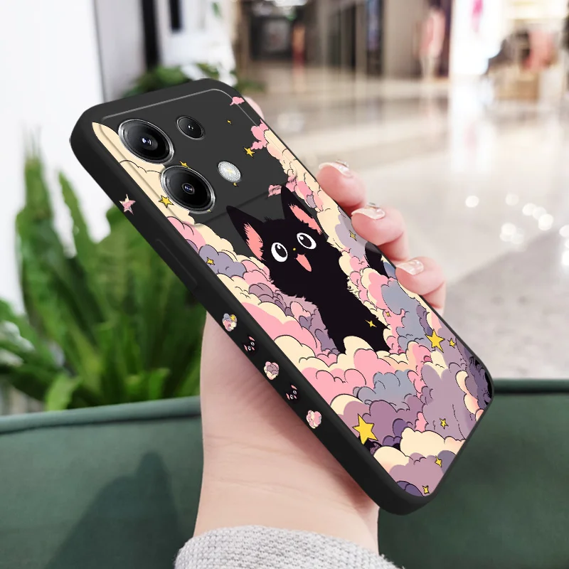 Colorful Cloud Cat Silicone Phone Case