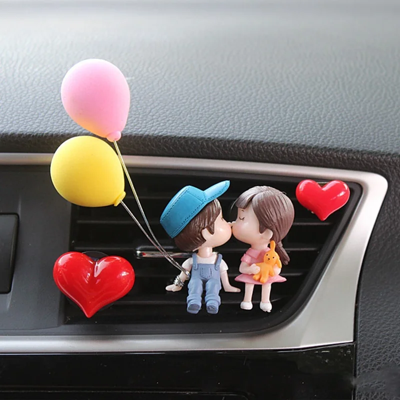 Creative Couple Decoration Car Air Outlet Perfume Clip Aromatherapy  Conditioning Accessories Cute Flavoring for