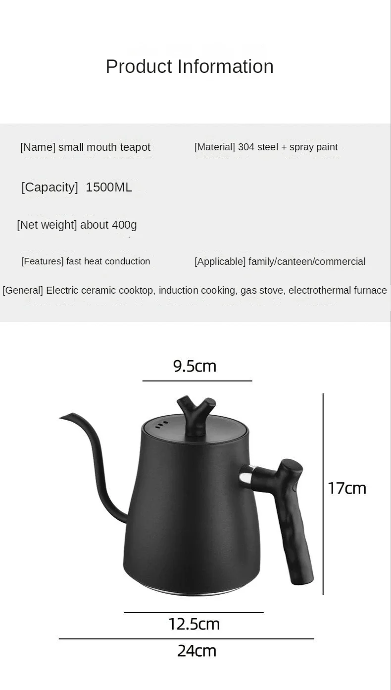 Tea making kettle electric heating household stainless steel induction cooker boiling water small long mouth hand-washing pot