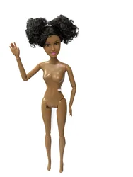 African Black Hair Multi - Jointed Doll - 30cm Height, Perfect for DIY Dress - Up Girls Toys (Brown Skin - E)