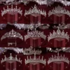 DIEZI Princess Silver Color White Crystal Tiara Crown Women Girls Birthday Party Dress Tiara Elegant Queen Bridal Accessories