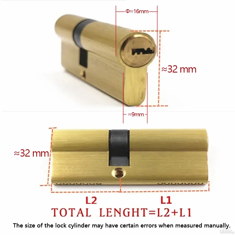 Door Lock Cylinder Door Cylinder Biased Lock 65 70 80 90 115mm Cylinder AB Key Anti-Theft Entrance Brass Door Lock Lengthened Core Extended Keys