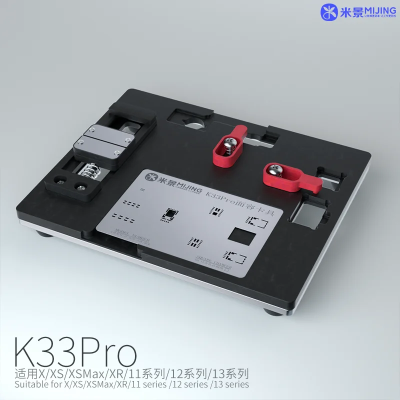 

MIJING K33 Pro Face ID Dot Matrix Repair Fixture for Phone X 11 12 13Series Dot Projector BGA Reballing Stencil Maintenance Jig