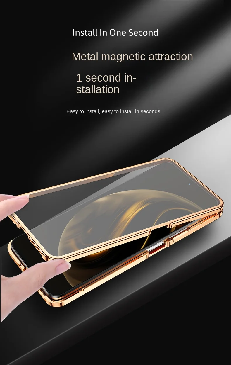 360 Full Protection Clear Tempered Glass Case with PU Leather Back Cover