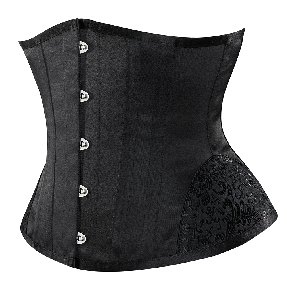 5 Buttons Vintage Underbust Corset Women Waist Cinchers 14 Steel Boned Bustiers Short Corsets Back Support Slender Waist Sheaths Waist Trainer Waist Corset Corset Bustier Top Lace Corset