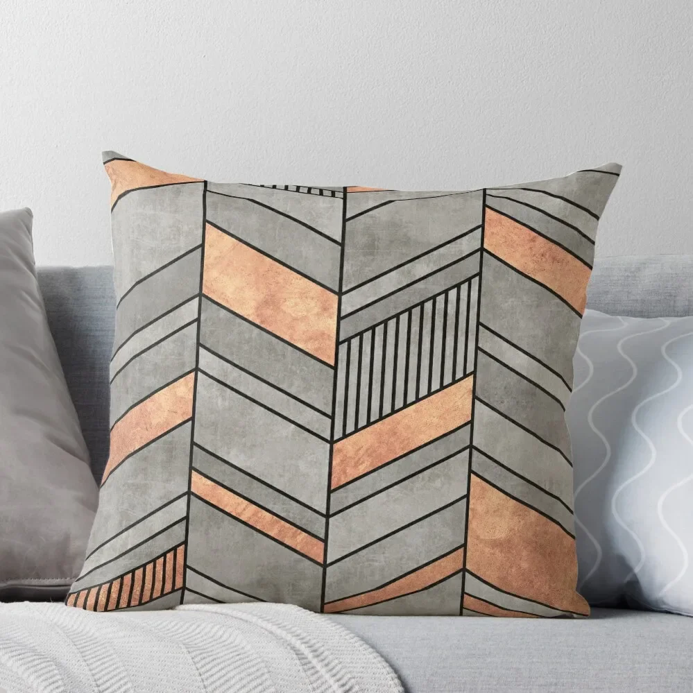 

Abstract Chevron Pattern - Concrete and Copper Throw Pillow Sofa Cushions Sofas Covers