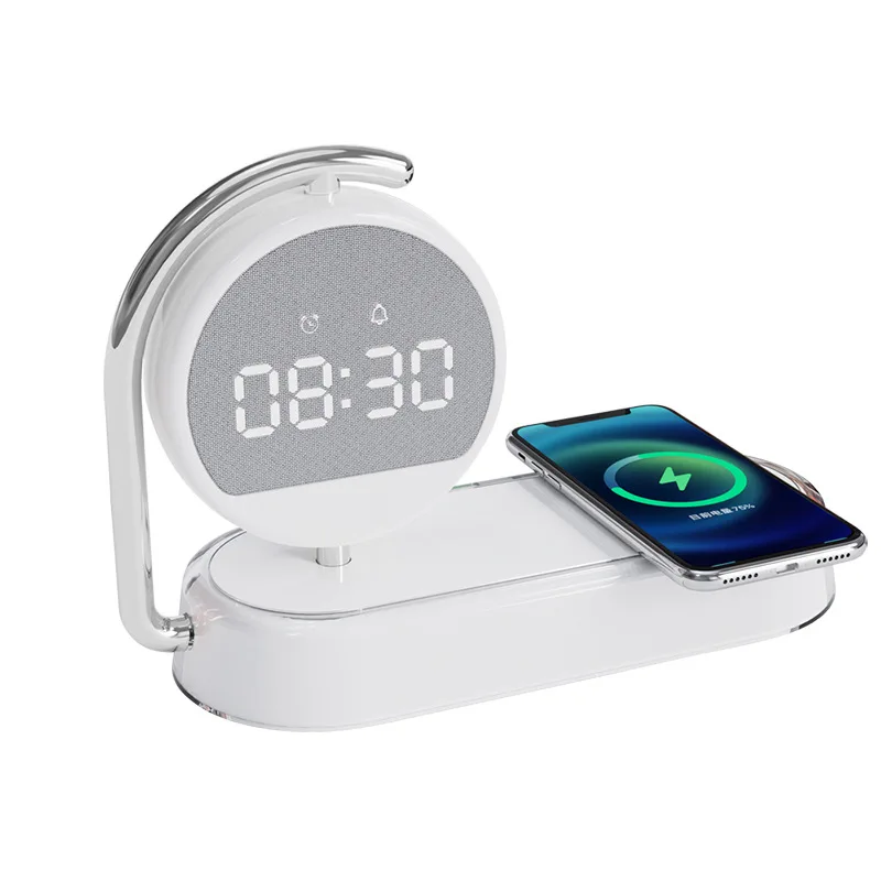 

15W Wireless Chargers Stand 4 In1 LED Digital Alarm Clock Fast Charging Dock Station for IPhone 13 12 Xiaomi Samsung