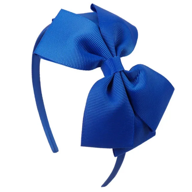Oaoleer Hair Accessories 4'' Bow Hairband for Girls Handmade Solid Ribbon Headbands with Satin Hoops Kids' Daily Life Headwear 18