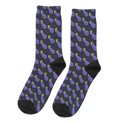 Vintage Eggplant Men's Socks Vegetables Food Unisex Novelty Seamless Printed Funny Crew Sock Gift